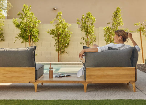 Heavy modular teak outdoor furniture