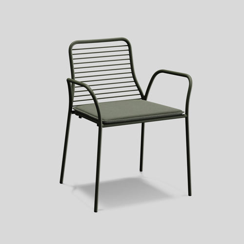 A studio photo of XY Dining Chair (Set of 2) Olive / Arm