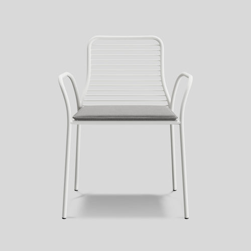 A studio photo of XY Dining Chair (Set of 2) White / Arm