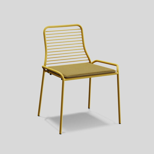 A studio photo of XY Dining Chair (Set of 2) Yellow / Armless
